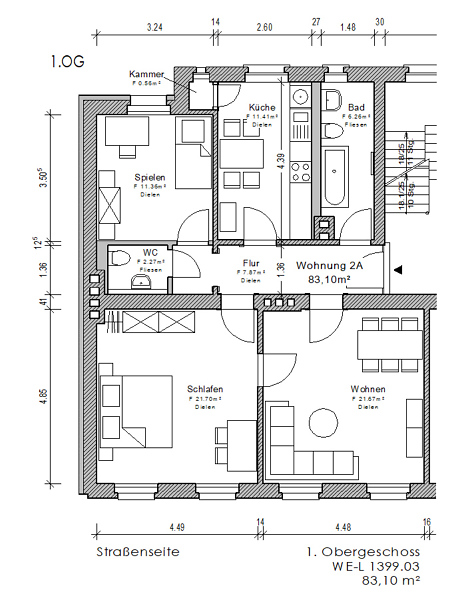 Wohnungsgrundriss 1.OG links